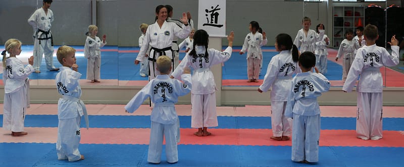 Kids reciting the Taekwon-Do Student Oath